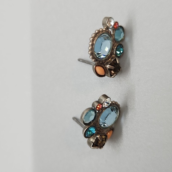 Sorrelli antique silver tone multi color crystal earings - Picture 4 of 6